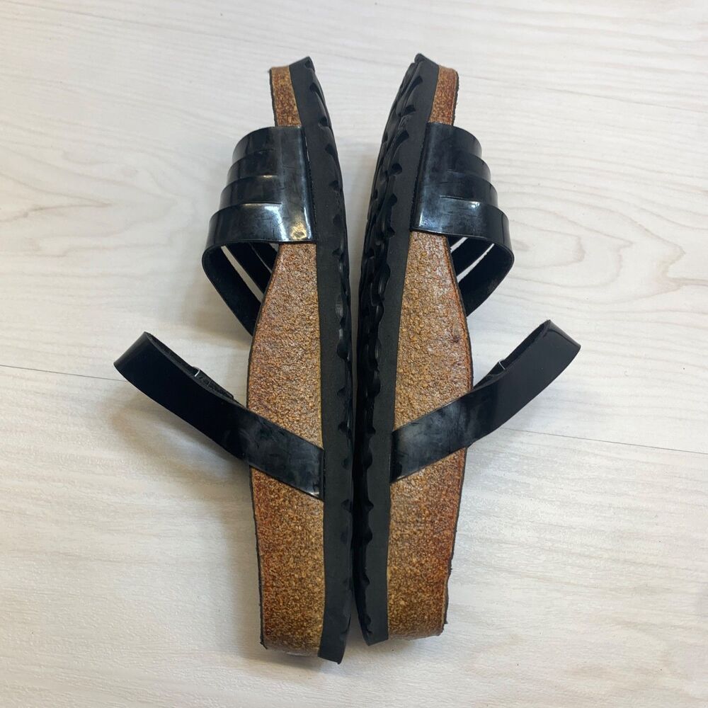 Women's 7 Birkenstock 38 Betula Burma Black Birko-Flor Sandals Strappy - Picture 3 of 12
